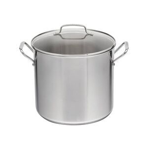 Cuisinart 16Qt Stainless Steel Stock Pot w/ Lid Oven Safe Glass Cover
